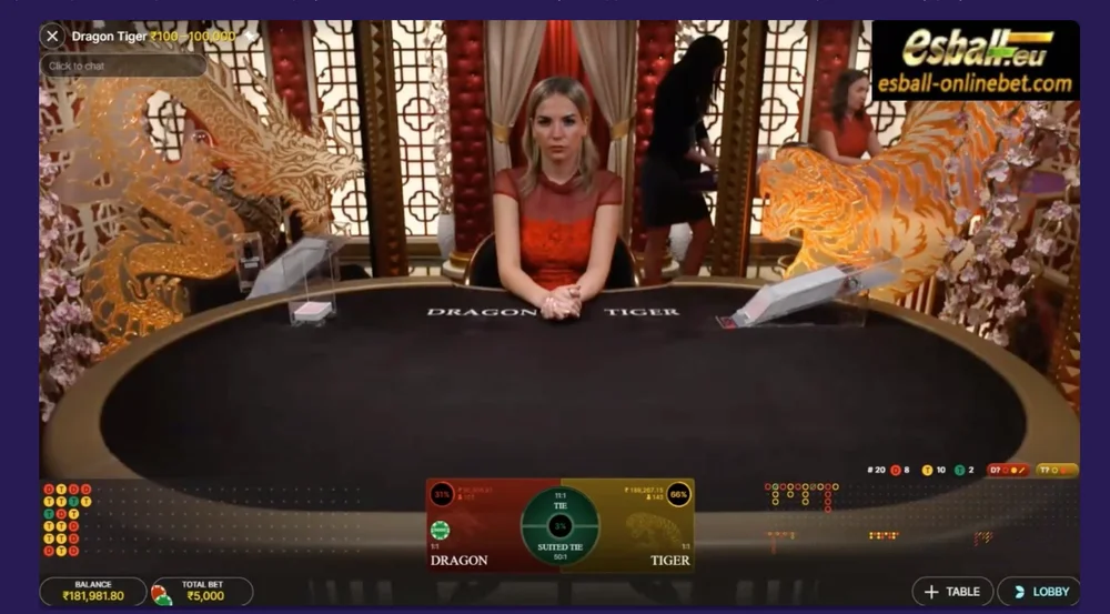 Dragon Tiger Game Interface